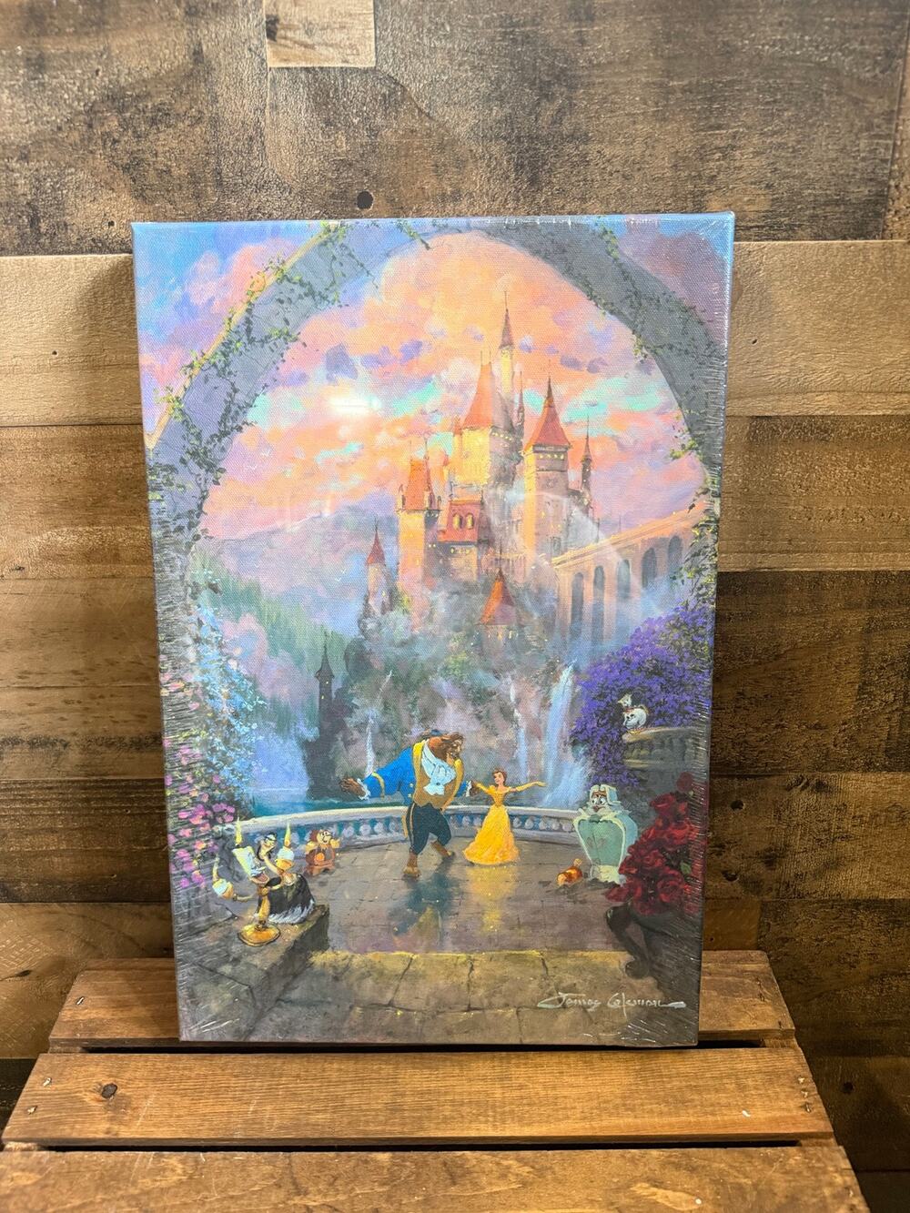 Disney Fine Art Beast and Belle Forever Canvas-James Coleman COA Limited Ed18x12